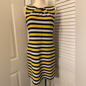 Liz Claiborne Yellow and Black Striped Mini Dress- Size 8
